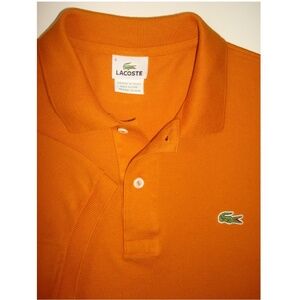 LACOSTE Burnt Orange Pique Knit Polo Shirt
